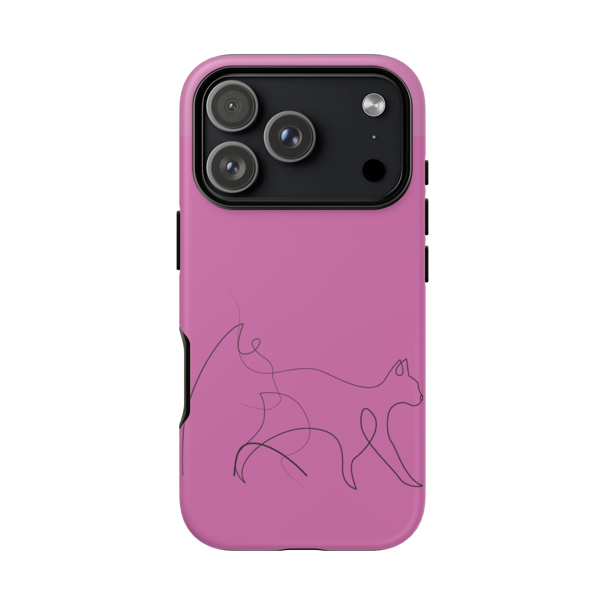 Pink Minimalist Cat Phone Case