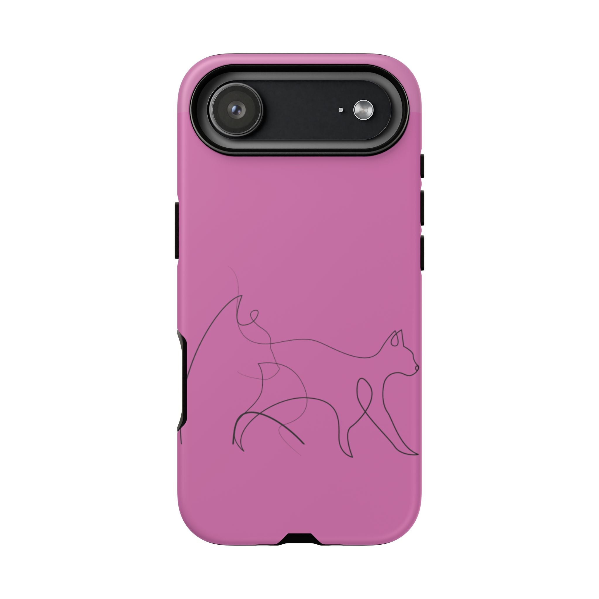 Pink Minimalist Cat Phone Case