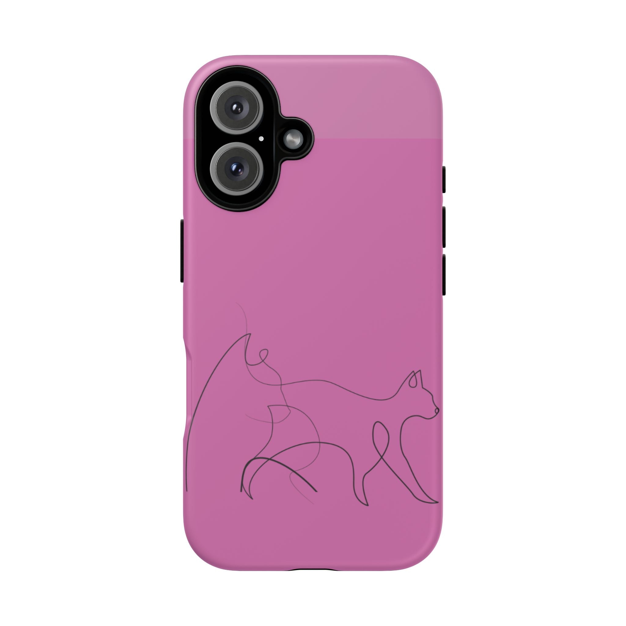 Pink Minimalist Cat Phone Case
