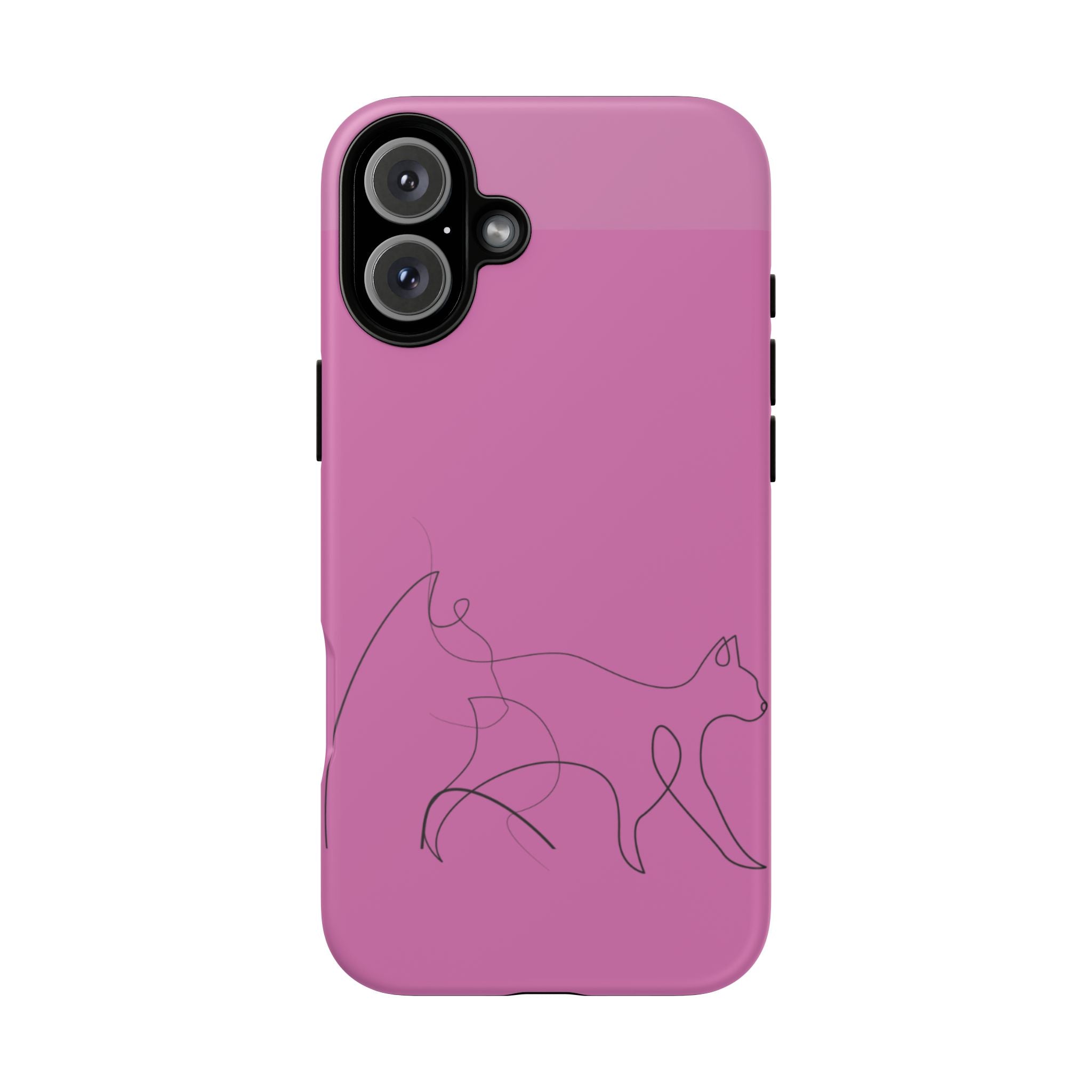 Pink Minimalist Cat Phone Case