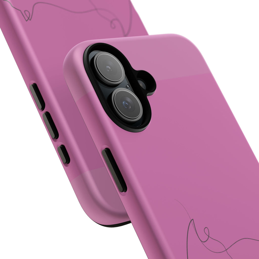Pink Minimalist Cat Phone Case