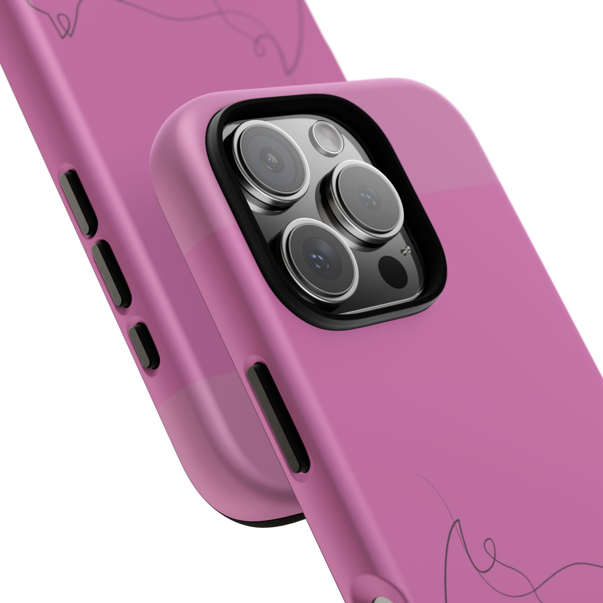Pink Minimalist Cat Phone Case