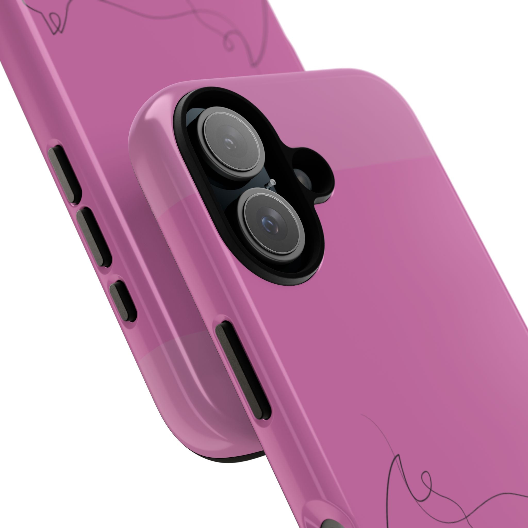 Pink Minimalist Cat Phone Case