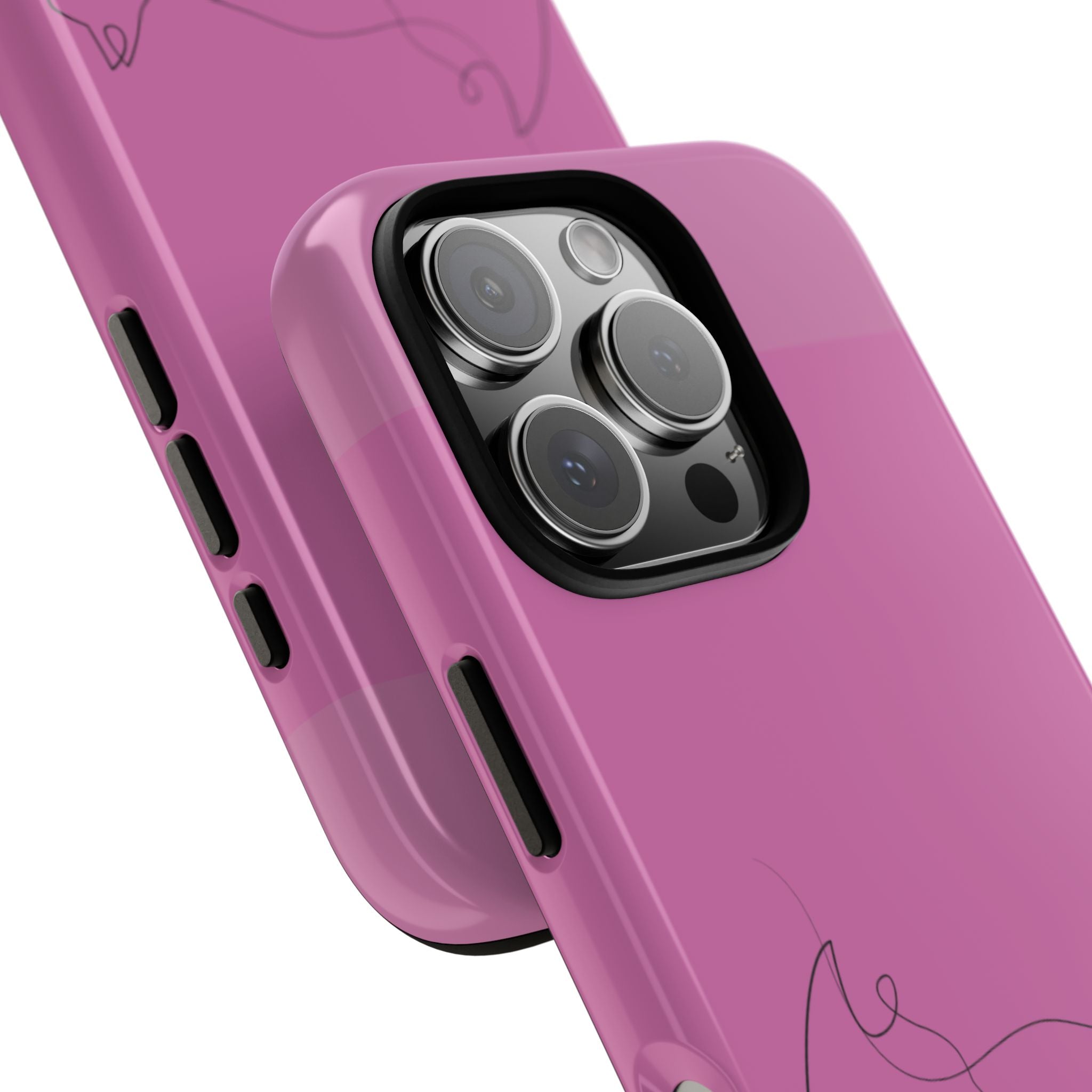 Pink Minimalist Cat Phone Case