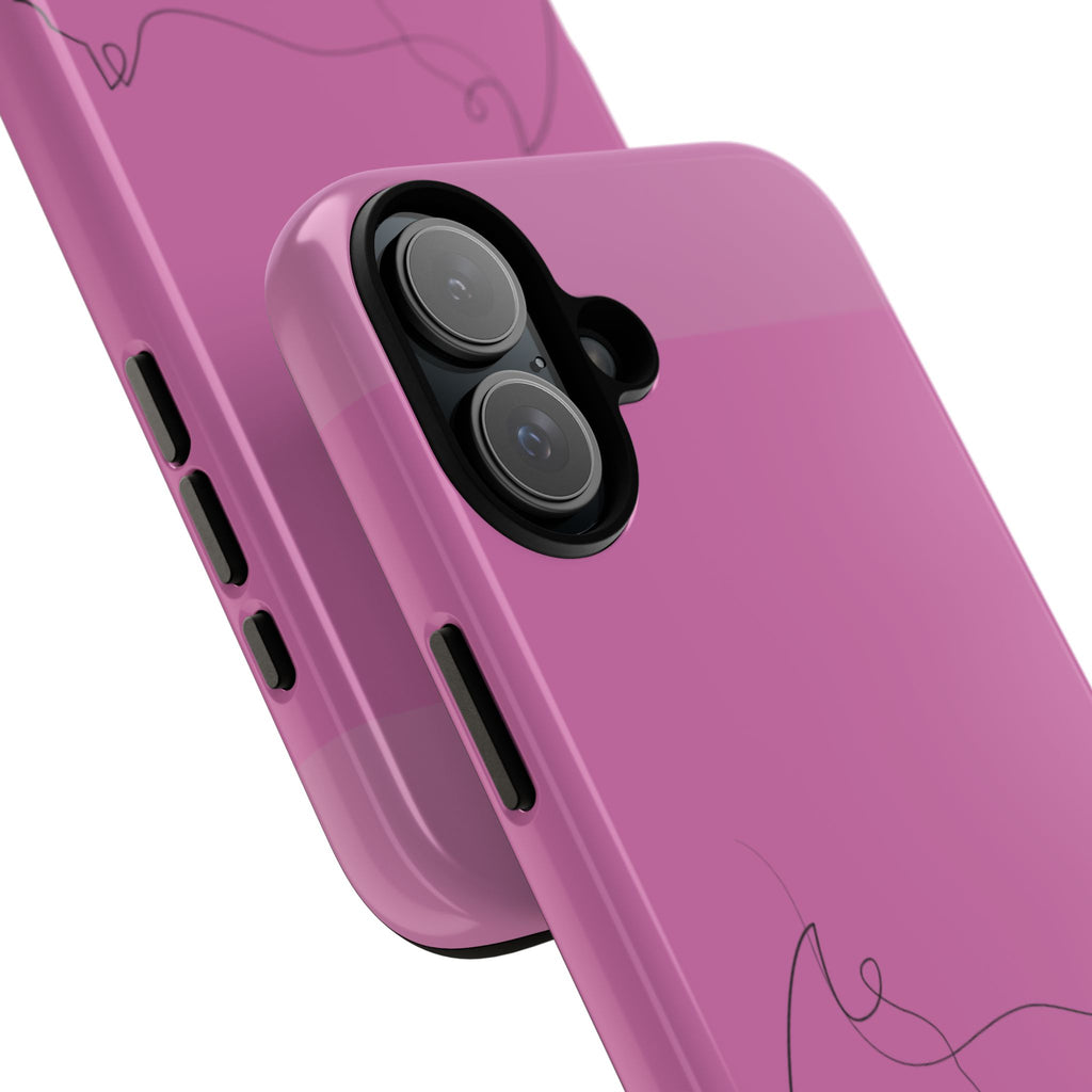 Pink Minimalist Cat Phone Case