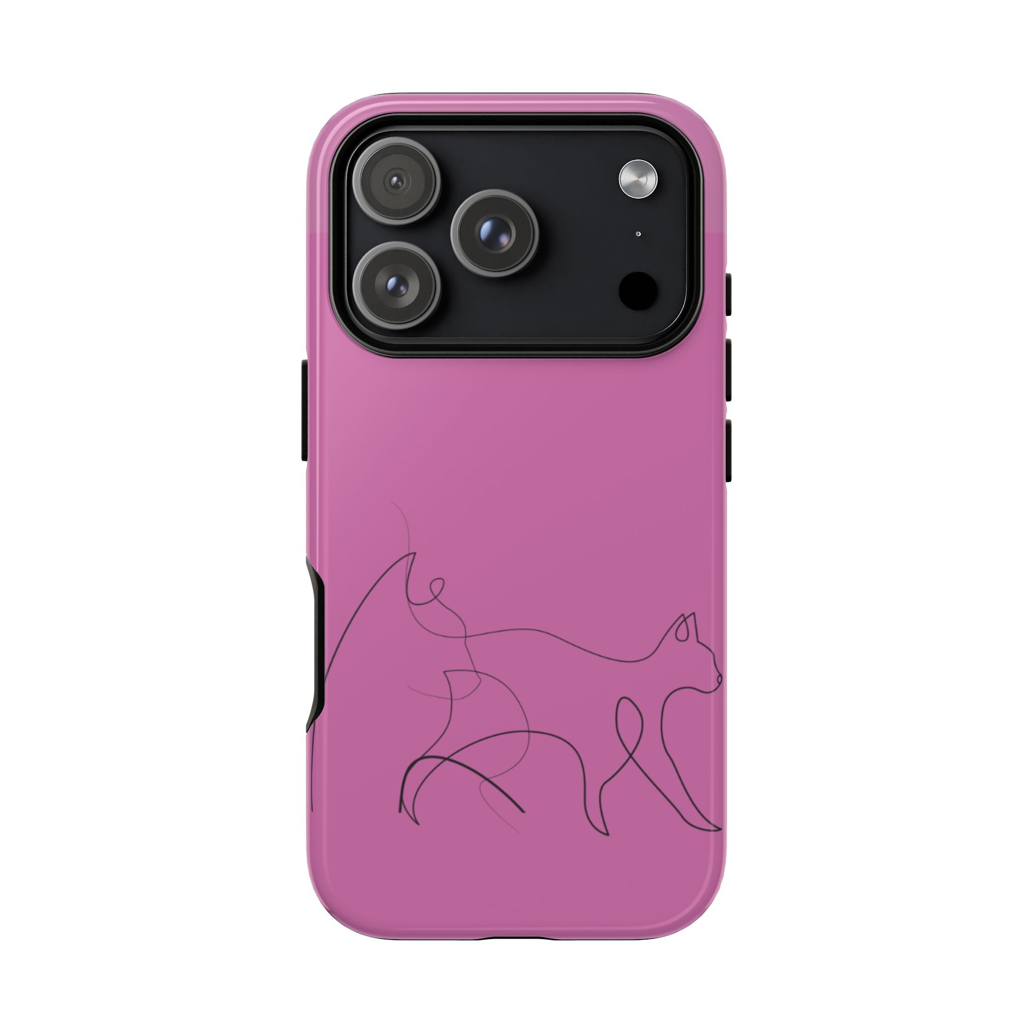 Pink Minimalist Cat Phone Case