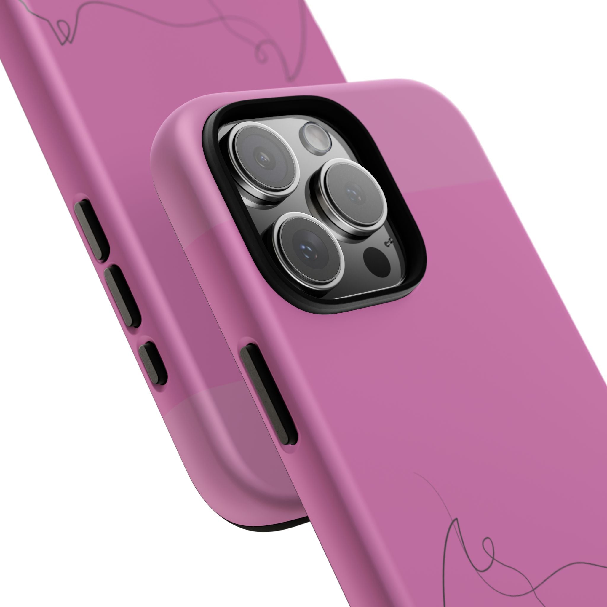 Pink Minimalist Cat Phone Case
