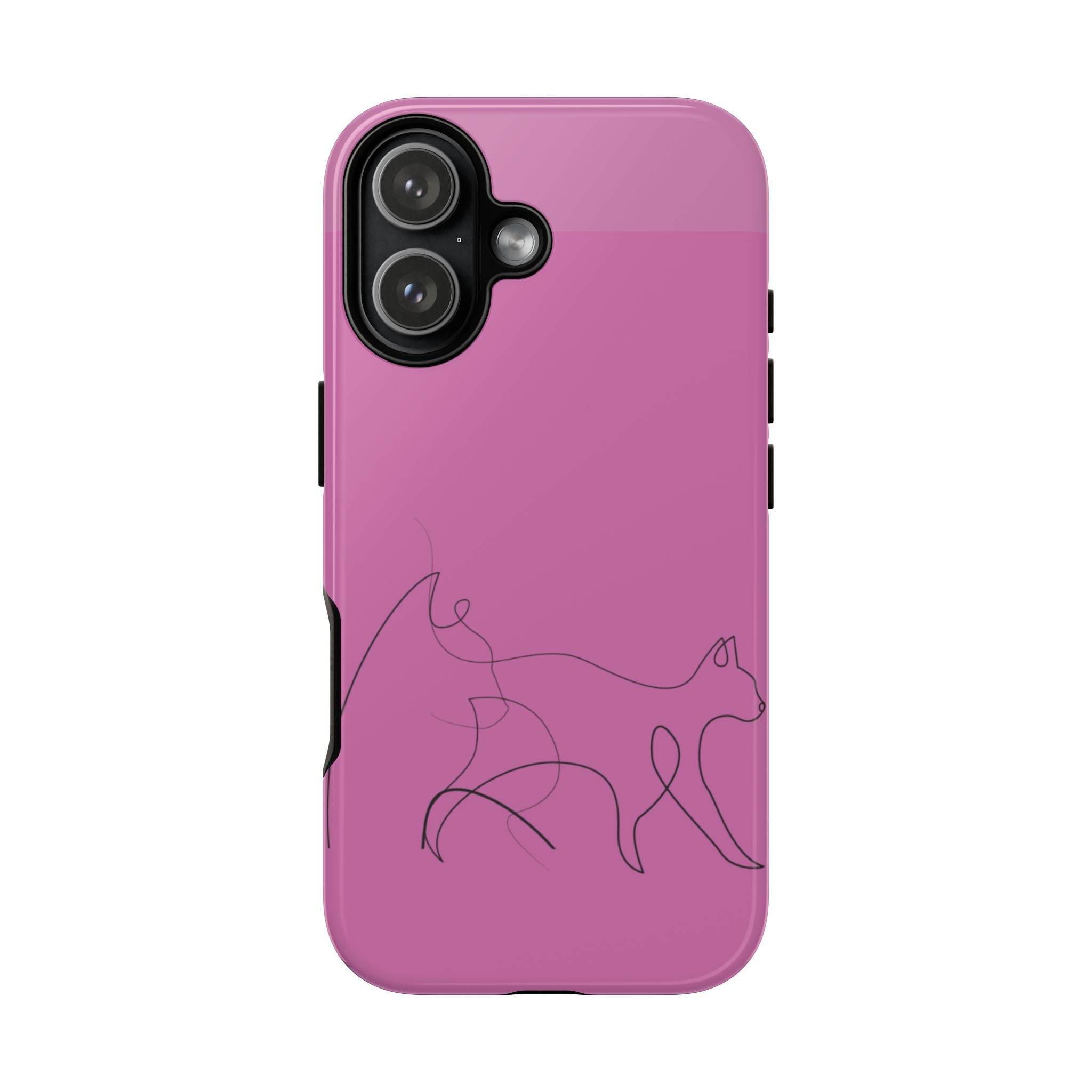Pink Minimalist Cat Phone Case