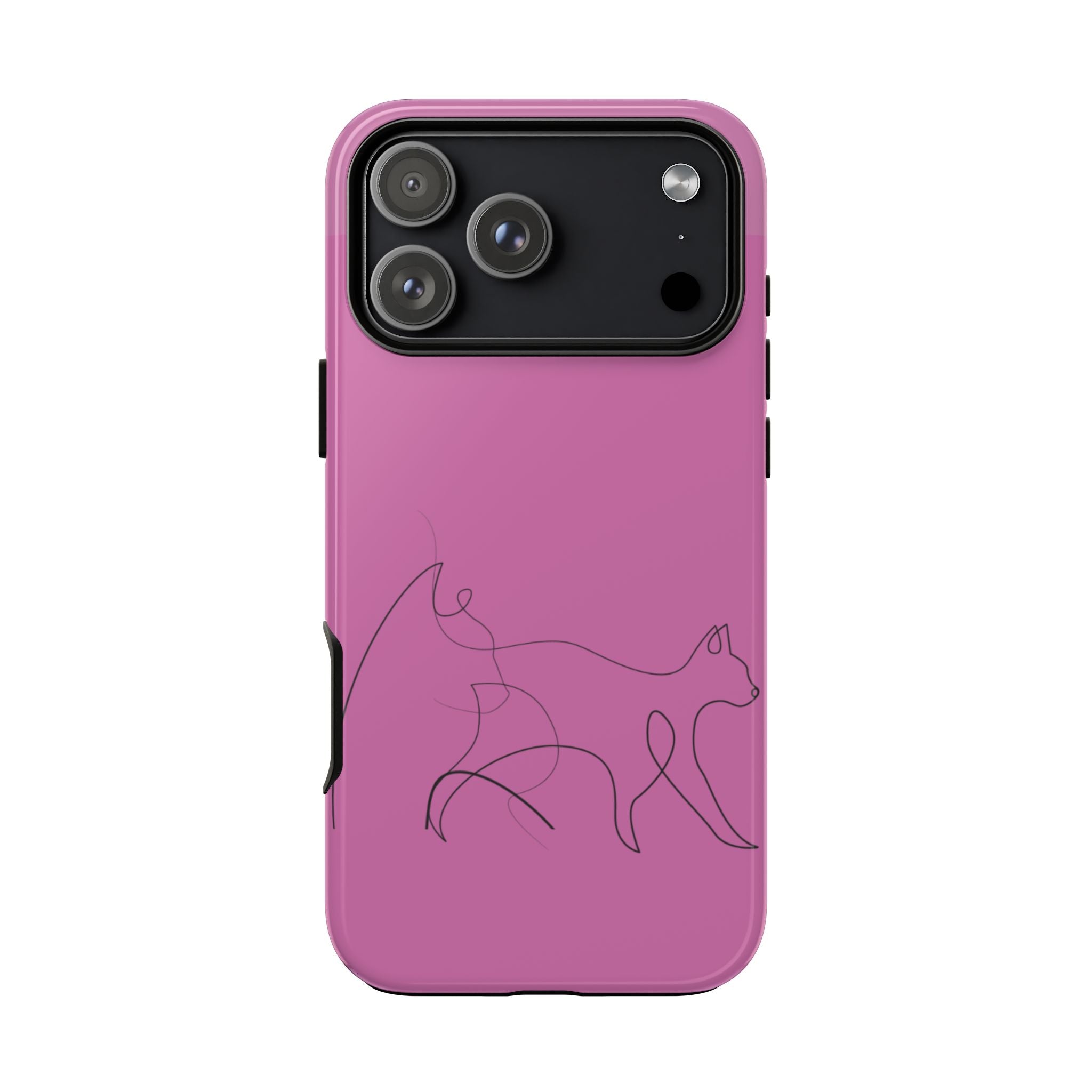 Pink Minimalist Cat Phone Case