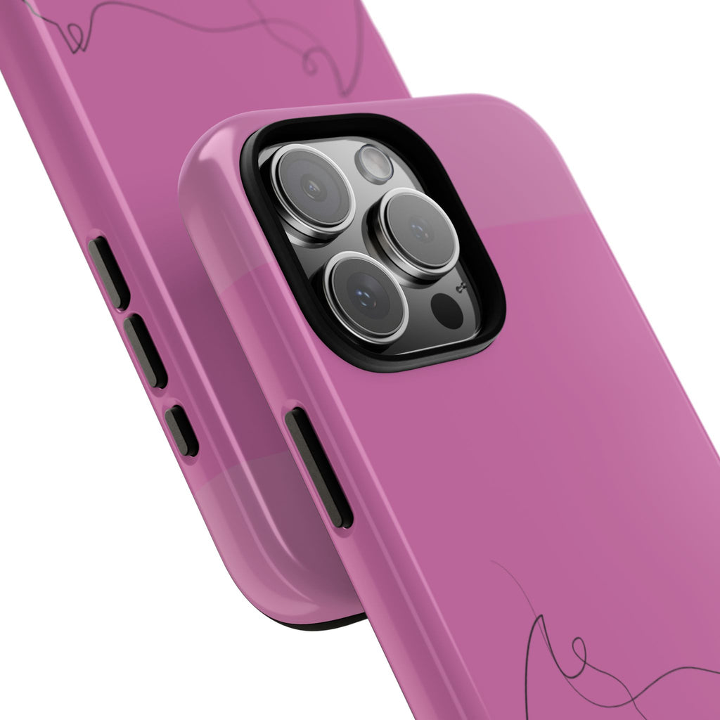 Pink Minimalist Cat Phone Case
