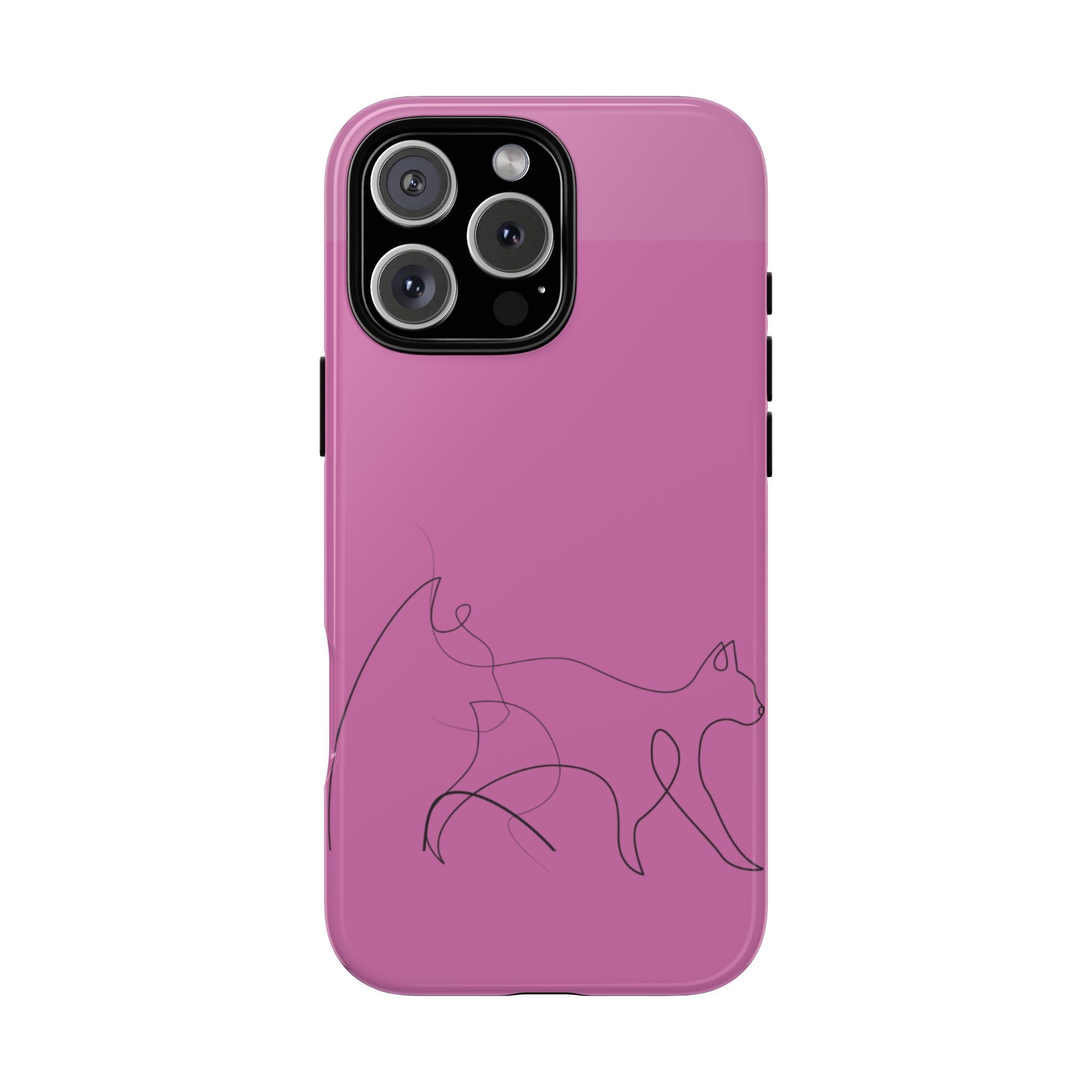 Pink Minimalist Cat Phone Case