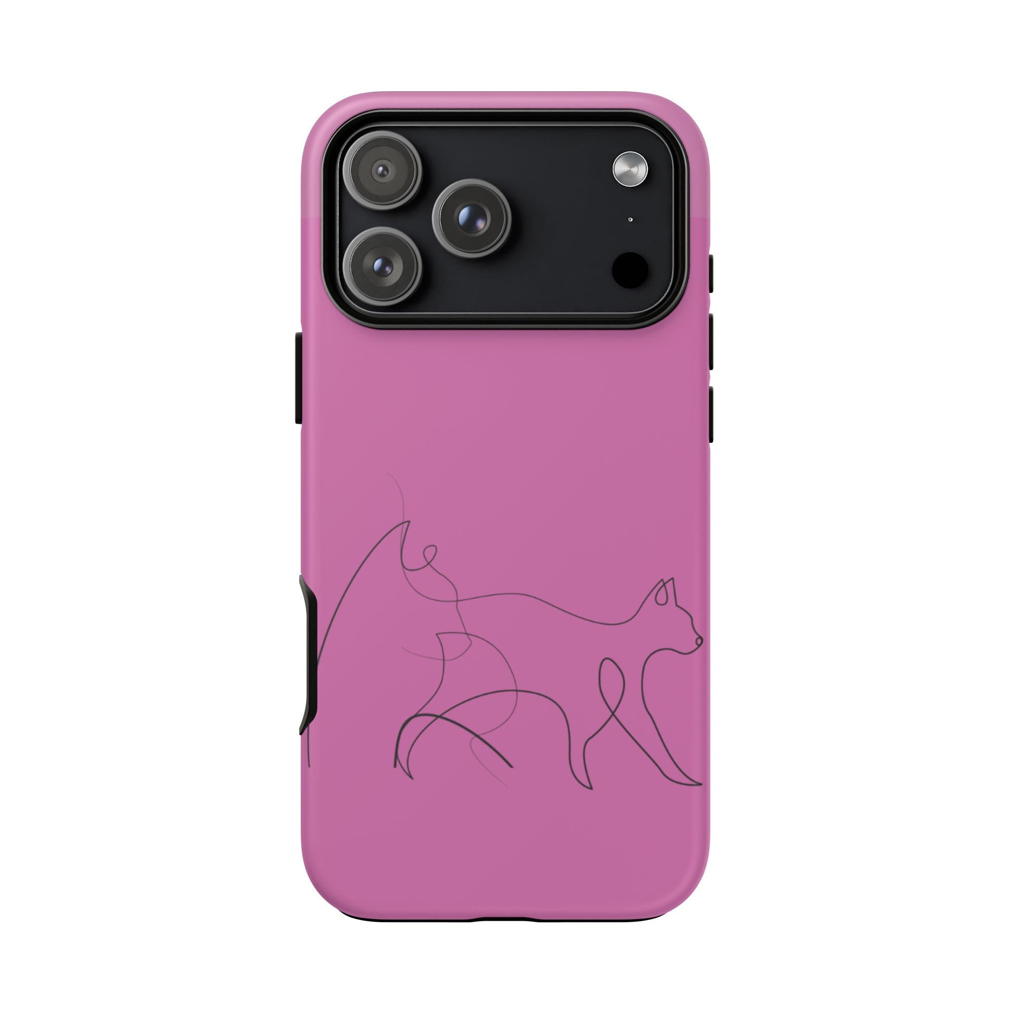 Pink Minimalist Cat Phone Case
