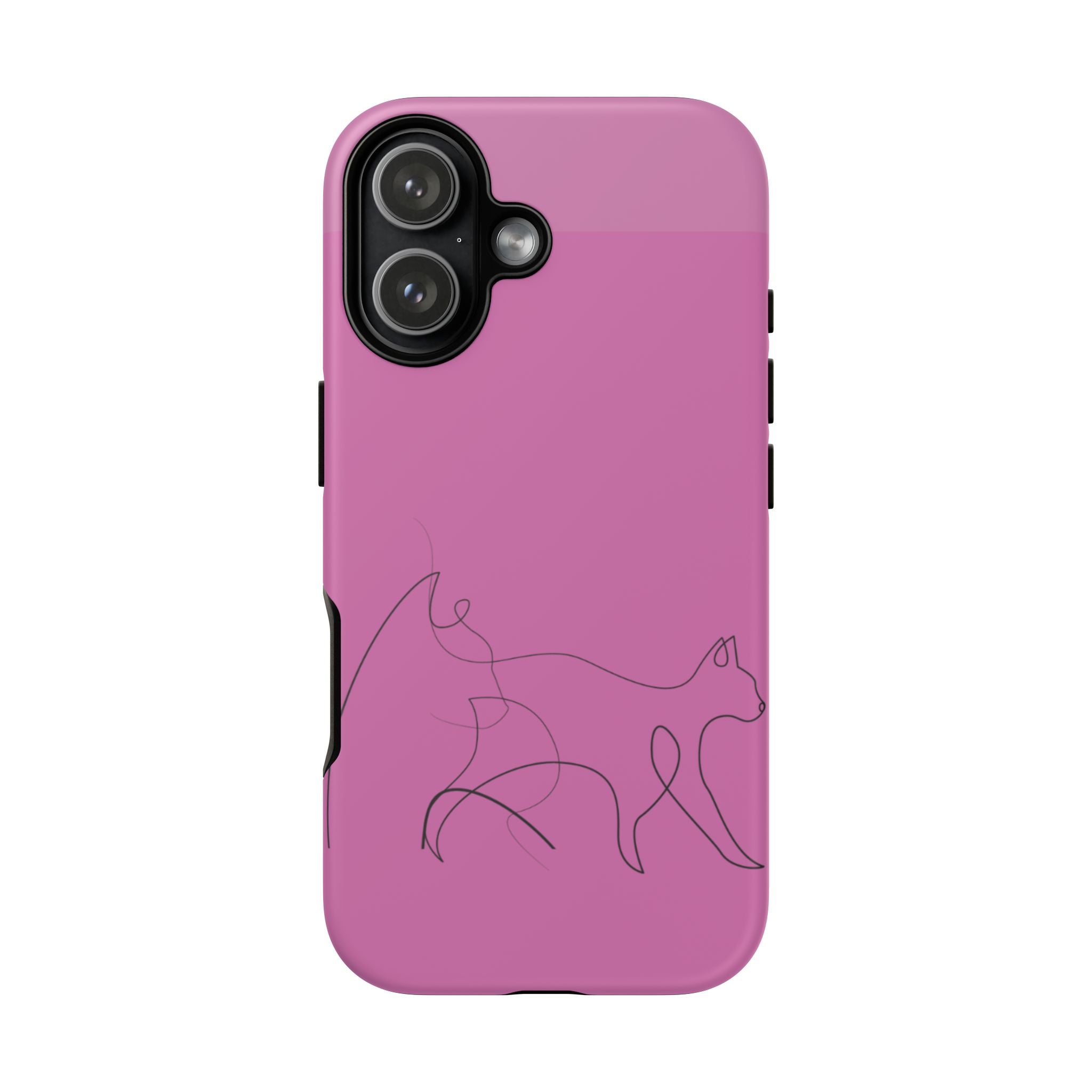 Pink Minimalist Cat Phone Case